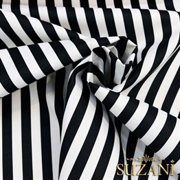 Siyah İnce Çizgili Kumaş