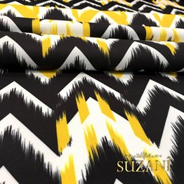 Siyah Sarı Oklar Desenli Kumaş