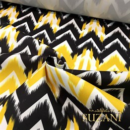 Siyah Sarı Oklar Desenli Kumaş