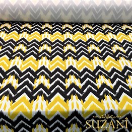 Siyah Sarı Oklar Desenli Kumaş