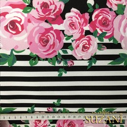 Siyah Zemin Güllü Kumaş