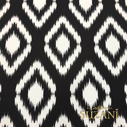 Siyah Zemin İkat Kumaş
