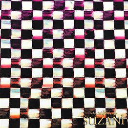 Suluboya Efektli Kareli Kumaş