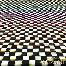 Suluboya Efektli Kareli Kumaş