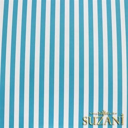 Turkuaz İnce Çizgili Kumaş