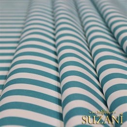 Turkuaz İnce Çizgili Kumaş