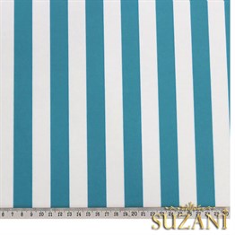 Turkuaz İnce Çizgili Kumaş