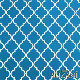 Turkuaz Moroccan Desenli Kumaş