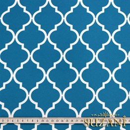 Turkuaz Moroccan Desenli Kumaş