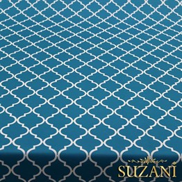 Turkuaz Moroccan Desenli Kumaş