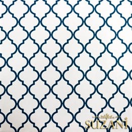 Turkuaz Moroccan Desenli Kumaş