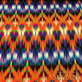 Turuncu Mavi İkat Kumaş