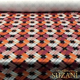 Turuncu Pembe İkat Kumaş