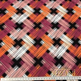 Turuncu Pembe İkat Kumaş