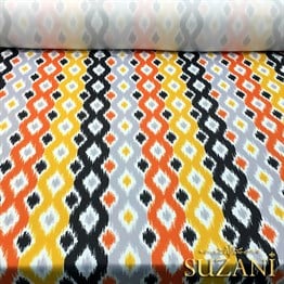 Turuncu Sarı İkat Kumaş