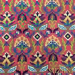 Yanık Turuncu Üzeri Goblen Desenli Kumaş