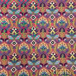 Yanık Turuncu Üzeri Goblen Desenli Kumaş