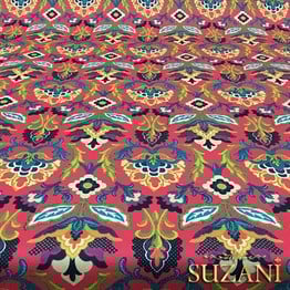 Yanık Turuncu Üzeri Goblen Desenli Kumaş