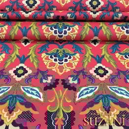 Yanık Turuncu Üzeri Goblen Desenli Kumaş