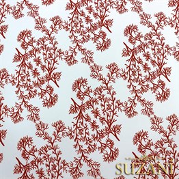 Yelpaze Mercan Dalı Desenli Kumaş