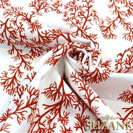 Yelpaze Mercan Dalı Desenli Kumaş