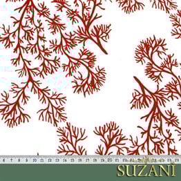 Yelpaze Mercan Dalı Desenli Kumaş