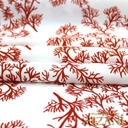 Yelpaze Mercan Dalı Desenli Kumaş