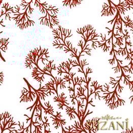 Yelpaze Mercan Dalı Desenli Kumaş