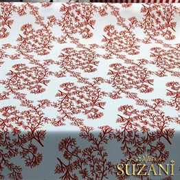 Yelpaze Mercan Dalı Desenli Kumaş