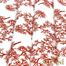 Yelpaze Mercan Dalı Desenli Kumaş