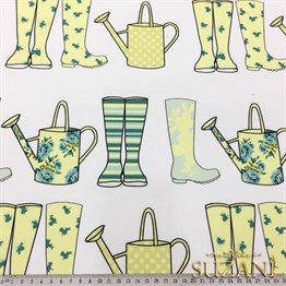 Yeşil Çizme Desenli Kumaş