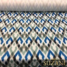 Yeşil Mavi İkat Kumaş