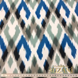 Yeşil Mavi İkat Kumaş