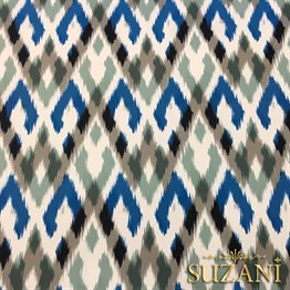 Yeşil Mavi İkat Kumaş