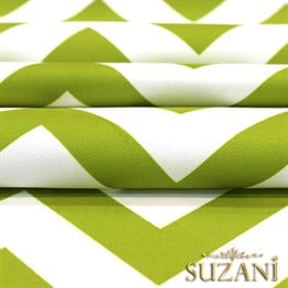 Yeşil Zigzag Desenli Kumaş
