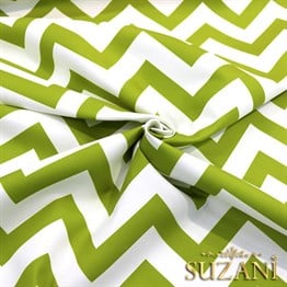 Yeşil Zigzag Desenli Kumaş
