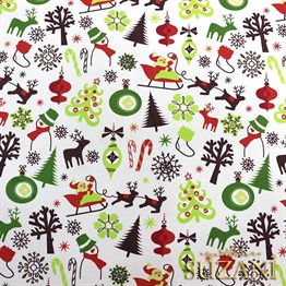 Yılbaşı Noel Baba Desenli Çocuk Kumaşı