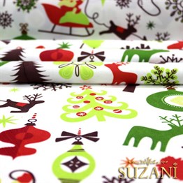 Yılbaşı Noel Baba Desenli Çocuk Kumaşı