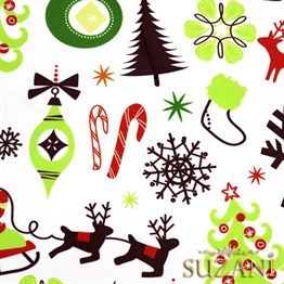 Yılbaşı Noel Baba Desenli Çocuk Kumaşı