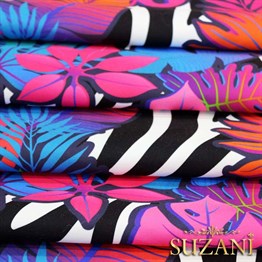 Zebra Üzeri Alacalı Tropikal Kumaş