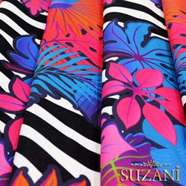 Zebra Üzeri Alacalı Tropikal Kumaş