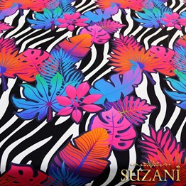 Zebra Üzeri Alacalı Tropikal Kumaş
