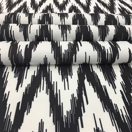 Zigzag İkat Siyah Beyaz Kumaş