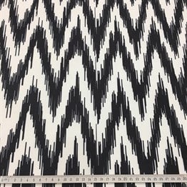 Zigzag İkat Siyah Beyaz Kumaş