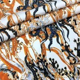 Ahtapot Desenli Kumaş