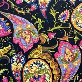 Altın Renkli Şal Desenli Kumaş