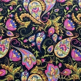 Altın Renkli Şal Desenli Kumaş