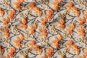 Amber Çiçeği Desenli Dijital Baskılı Kumaş