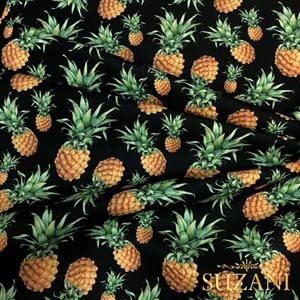 Ananas Desenli Dijital Baskılı Kumaş