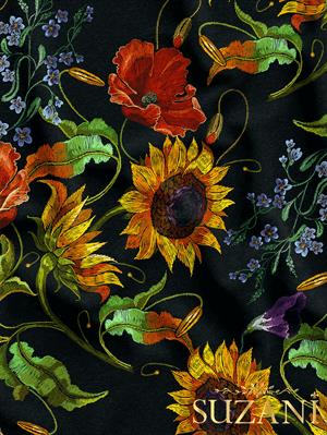 Ayçiçeği Desenli Dijital Baskılı Kumaş